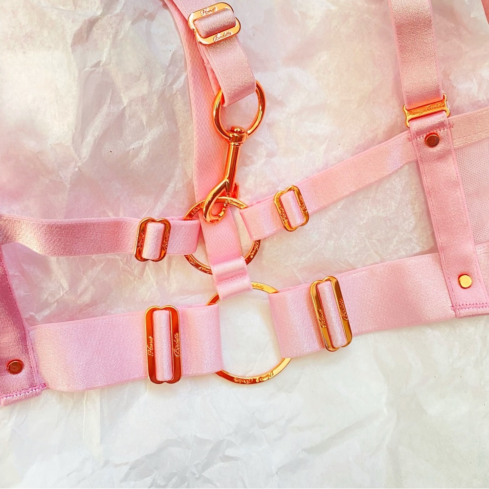 HONEY BIRDETTE blush pink bondage KUKORO push-up bra rose gold front closure - Picture 7 of 12